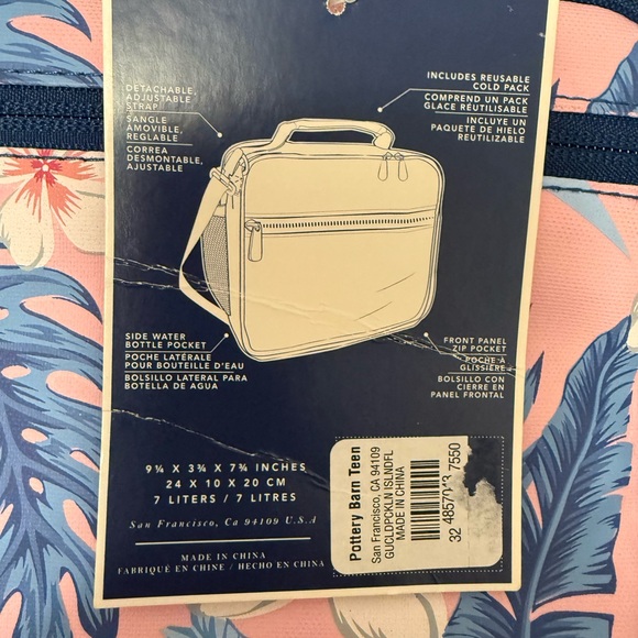 Pottery Barn Teen Pink and Blue Floral Backpack Set NWT - Picture 4 of 10